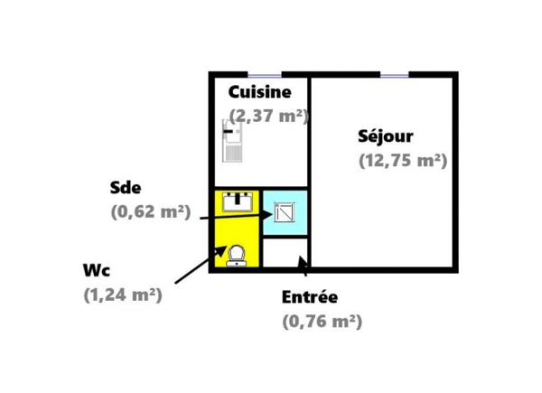 Appartement 1 pièce 18 m2