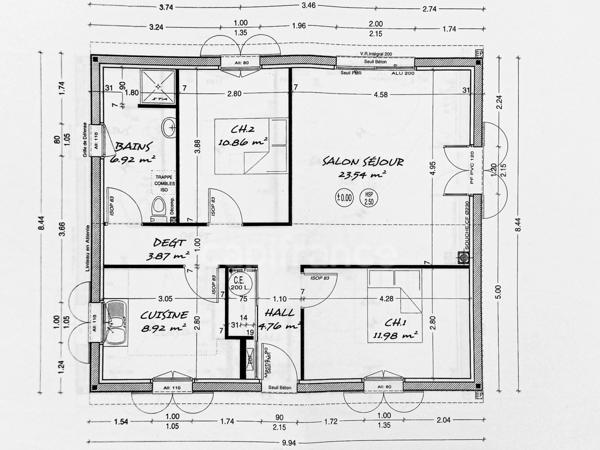 Maison à vendre 3 pièces NOTRE DAME DE SANILHAC (24)