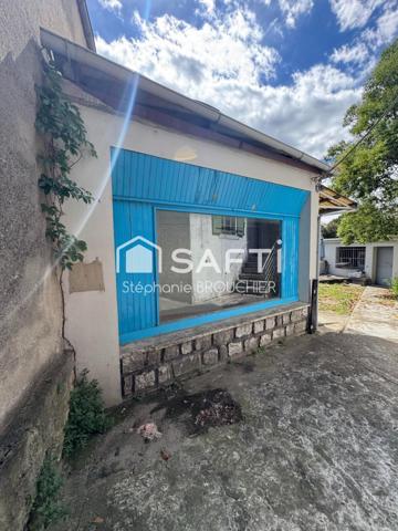 Appartement avec cave terrasse cour et local commercial