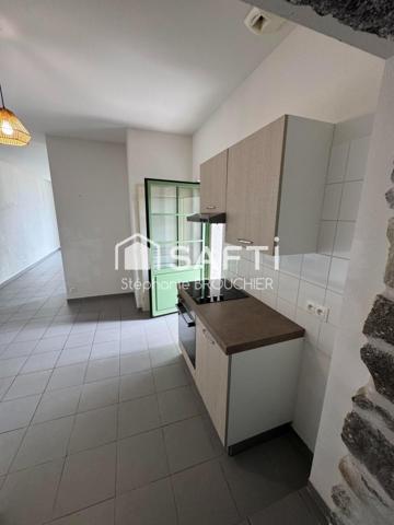 Appartement avec cave terrasse cour et local commercial