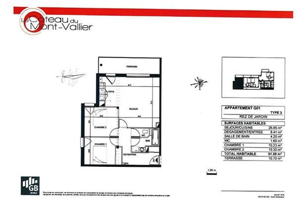 Appartement 3 pièces - COLOMIERS Bascule Oratoire