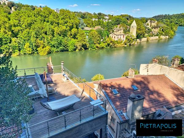 T4 vue imprenable sur l'île Barbe - terrasse sur les toîts