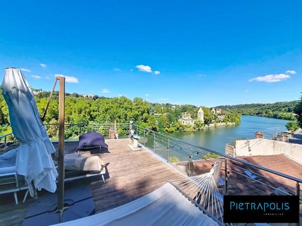 T4 vue imprenable sur l'île Barbe - terrasse sur les toîts