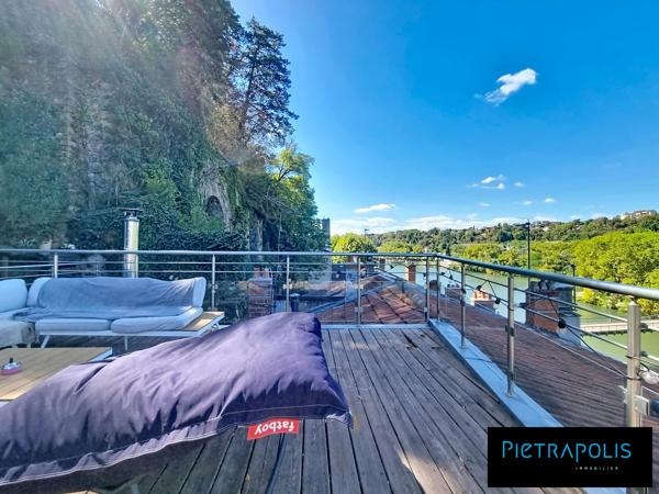 T4 vue imprenable sur l'île Barbe - terrasse sur les toîts