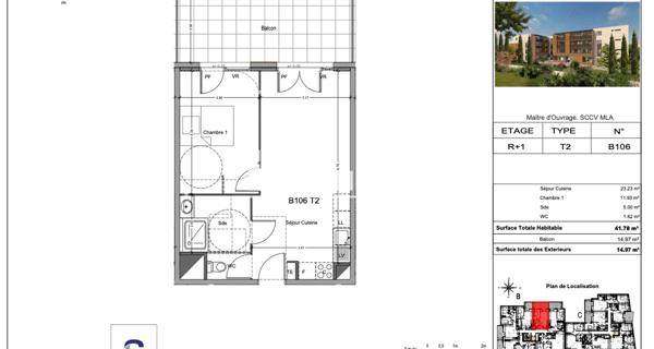 Location Appartement 2 pièces 41.78 m² - Morières-lès-avignon 84310