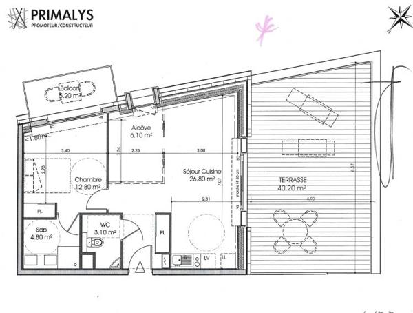 appartement Les Sables-d'Olonne T2 bis bien placé avec terrasse panoramique
