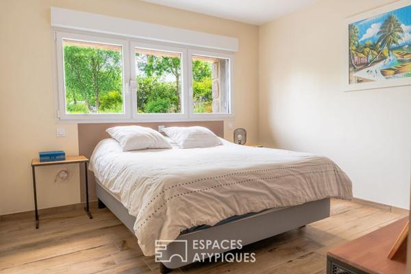 Longère avec 4 chambres et sa piscine