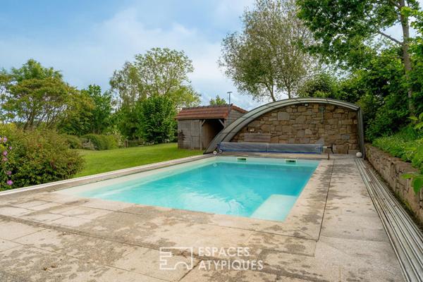Longère avec 4 chambres et sa piscine