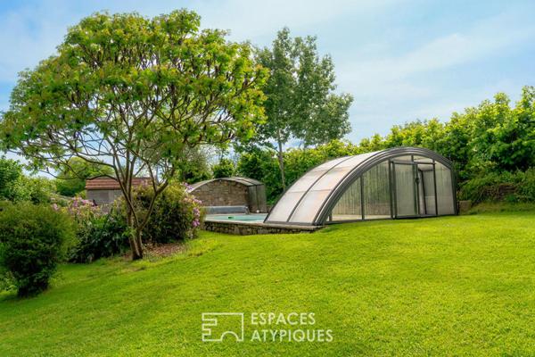 Longère avec 4 chambres et sa piscine