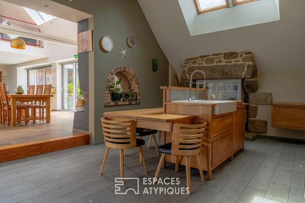 Longère avec 4 chambres et sa piscine