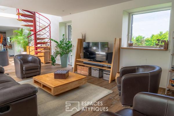Longère avec 4 chambres et sa piscine