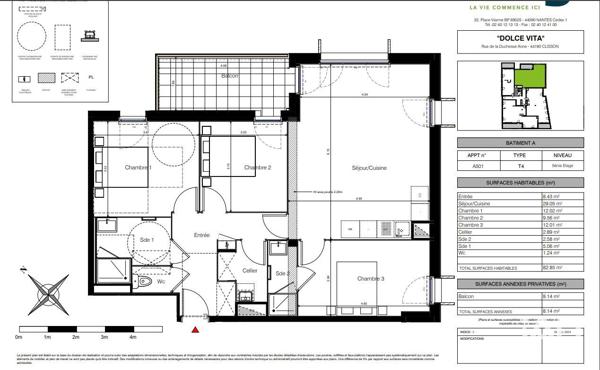 Appartement à vendre 4 pièces 82 m² Clisson