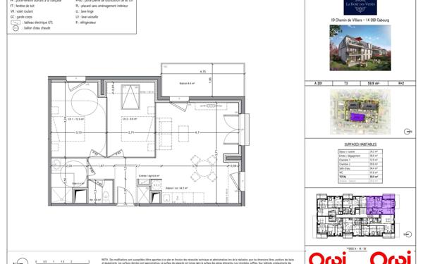 Appartement à vendre    3 pièces • 60,10 m2 Cabourg