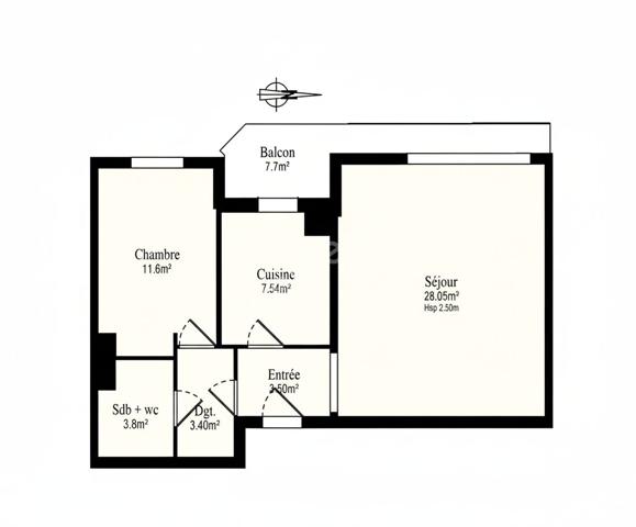 Puteaux limite Suresnes: Appartement de 2 pièces de 58m² avec balcon, cave et Parking