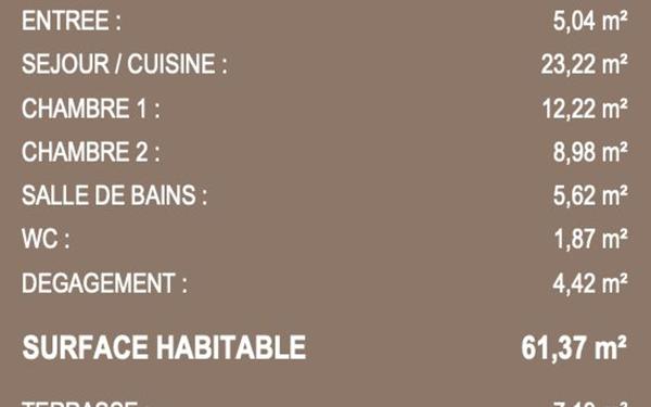 Appartement à vendre    3 pièces • 61,37 m2 Sain-Bel