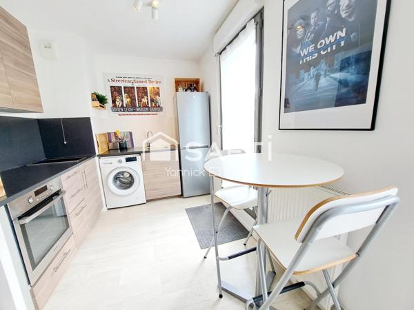 Deux pièces avec 17 m2 de terrasse et un parking sous-sol.