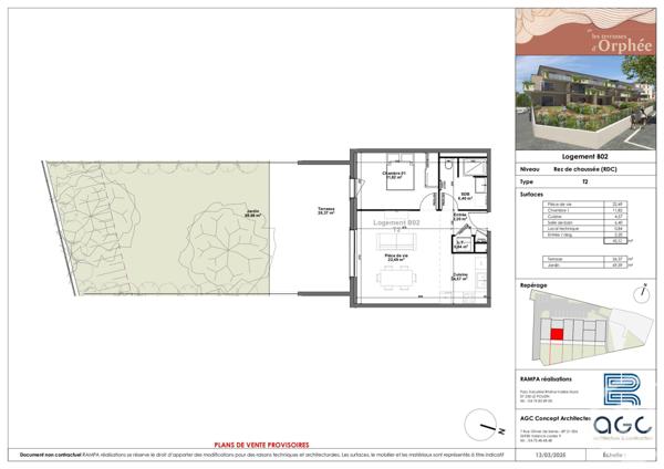 Appartement T2 à vendre  2 pièces - 48,32 m2 SAUZET - 26