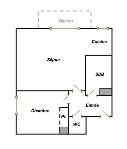 Appartement 2 pièces vue mer avec parking