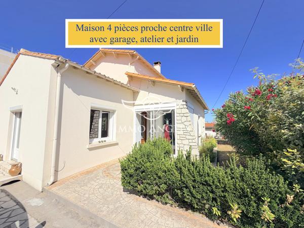 Maison 4 pièces, vie de plain pied à 1km du centre ville