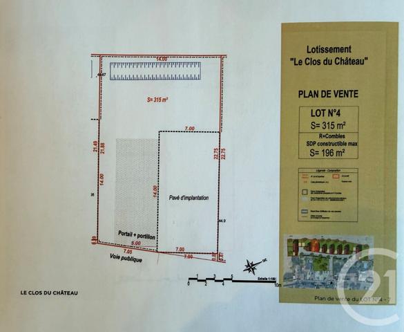 Terrain à vendre  315 m2 LESCHES - 77