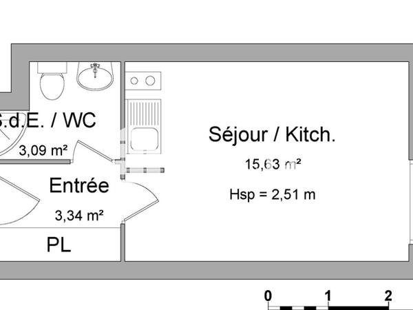 Location Studio 22.06 m² - 9 RUE RAYMOND LAVIGNE Talence 33400