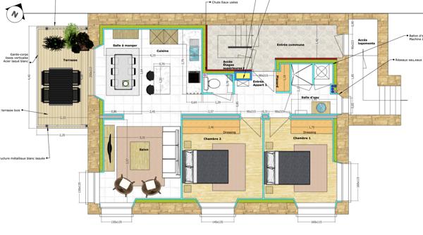 Appartement Concarneau 3 pièces 66,37 m2 avec terrasse et parking et vue mer