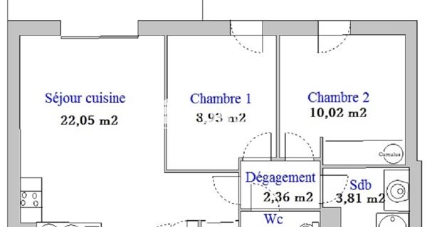 Location Appartement 3 pièces 48.34 m² - Vienne 38200