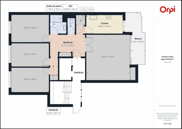 Appartement à louer    4 pièces • 100,34 m2 Strasbourg