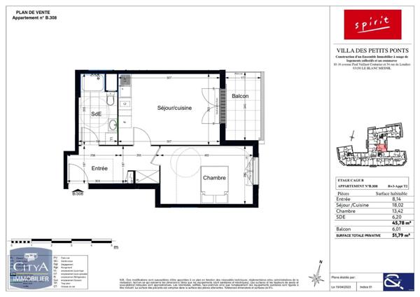 Appartement à louer 2 pièces 51m²
