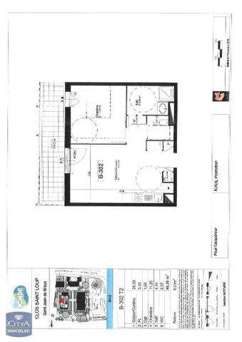 Appartement à louer 2 pièces 40.45m²