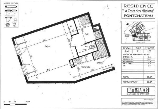 Appartement 1 pièce - 44160 Pontchâteau