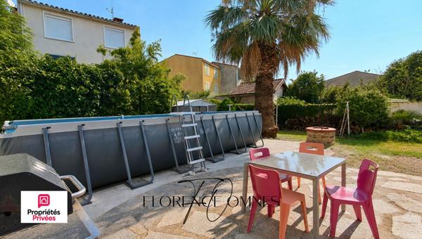 Trèbes - Maison 3 chambres avec  garage, piscine et jardin - 84 m2
