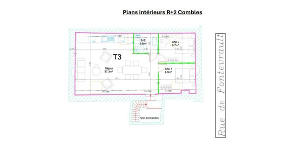 LA FLÈCHE CENTRE-VILLE IDÉAL INVESTISSEUR  T3 : 58m2