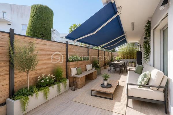 CANNES PRADO - ISOLA BELLA -  APPARTEMENT 4 PIECES 98M² - TERRASSE 37M² - CALME - 10 MIN RUE D'ANTIBES À PIED
(English version below)
En pleine cœur du quartier Prado - Isola Bella, à 3 min de tous les commerces et à seulement 10 min de la rue d'Antibes, Laurent Morin vous propose en exclusivité cet appartement en rdc traversant de 98.15M² entièrement refait à neuf.

Climatisé, au calme et sans vis à vis, il est composé comme suit :
- Un grand séjour de 45m² avec 3 grandes baies vitrées qui ouvrent la terrasse
- Une cuisine entièrement équipée qui donne sur le séjour et la terrasse
- Une grande terrasse de 37m²
- 2 grandes chambres (11 et 18m²) dont une avec accès direct à la terrasse
-  Possibilité de faire une 3eme chambre également à la place de la cuisine
- Un dressing avec fenêtre de 8.5m² qui peut aussi servir de bureau ou de petite chambre.
- 2 salles de douche
- Nombreux rangement
- Une Cave
- Une place de parking idéalement situé à 10 mètres de l'appartement 

Vous apprécierez son emplacement stratégique à 3 min à pied de tous les commerces, 10 min de la rue d'Antibes et moins de 15 min de la Croisette - Palais des festivals.
Exposition : SUD
Charges annuelles : 3000€ (chauffage inclus)
Taxe foncière : 1352€
Contactez moi 7j/7 et 24h/24 pour plus d'information et organiser une visite.

Les 5 premières photos ont été retouchées afin de modifier la décoration et faciliter la projection. 
L'appartement est en excellent état et a été renové récemment.
----------------------------------------------
CANNES PRADO – ISOLA BELLA – 4-ROOM APARTMENT 98 SQM – 37 SQM TERRACE – QUIET SETTING – 10 MIN WALK TO RUE D’ANTIBES

Located in the heart of the sought-after Prado–Isola Bella district, just a 3-minute walk from all amenities and only 10 minutes from Rue d’Antibes, Laurent Morin is pleased to present this exclusive, fully renovated 98.15 sqm ground-floor dual-aspect apartment.

Air-conditioned, peaceful, and enjoying complete privacy with no overlooking neighbors, the property comprises:
- A spacious 45 sqm living room with three large floor-to-ceiling windows opening onto the terrace
- A fully fitted and equipped open-plan kitchen connected to the living area and terrace
- A large 37 sqm terrace
- Two spacious bedrooms (11 sqm and 18 sqm), one of which has direct access to the terrace
- Possibility to create a third bedroom in place of the current kitchen
- An 8.5 sqm walk-in dressing room with a window, which could also be used as a home office or small bedroom
- Two shower rooms
- Ample built-in storage
- A cellar/storage unit
- A private parking space ideally located just 10 meters from the apartment
You will appreciate its prime location, only a 3-minute walk from local shops and services, 10 minutes from Rue d’Antibes, and less than 15 minutes from La Croisette and the Palais des Festivals.
Exposure: South-facing
Annual service charges: €3,000 (including heating)
Property tax: €1,352
For further information or to arrange a viewing, please contact me 24/7.