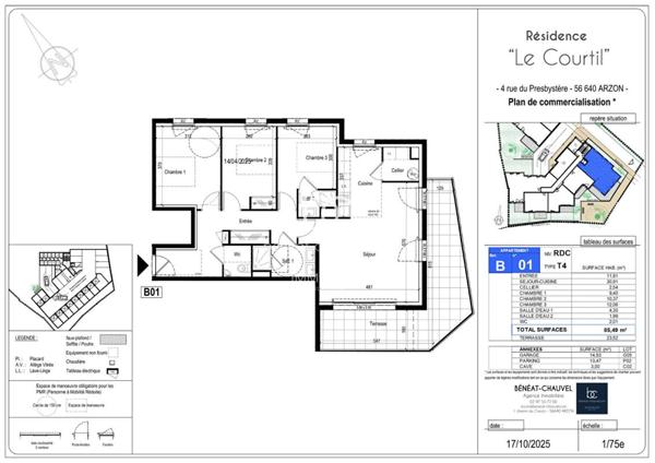 ARZON Appartement 4 pièces 85 m²