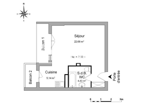 Location Studio 32.25 m² - 27 RUE DU PARC Orleans 45000