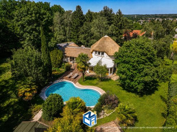 CHAUMIÈRE AVEC 6 CHAMBRES - 5 SALLES DE BAINS - PISCINE - GARAGE ET PARC ARBORÉ