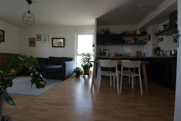 NANTES à l’extrême EST de l’île BEAULIEU et à proximité du PARC NATUREL, dans immeuble avec ASCENCEUR, Appartement T3 entièrement MEUBLE de 65.30m² avec LOGGIA, CAVE et BOX sécurisé pour un véhicule