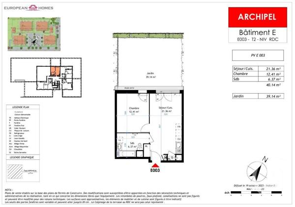 Appartement à vendre  2 pièces - 40,13 m2 LA VERPILLIERE - 38