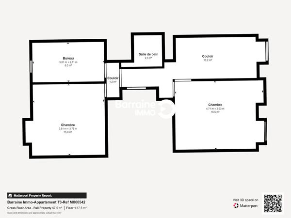 Vente appartement à Morlaix, 3 pièces 55m²