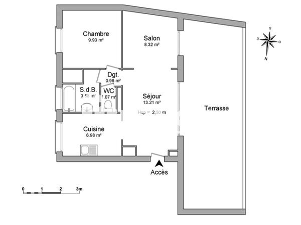 Location Appartement 3 pièces 44.07 m² - 5 RUE LOUIS ASTRUC Marseille 13005