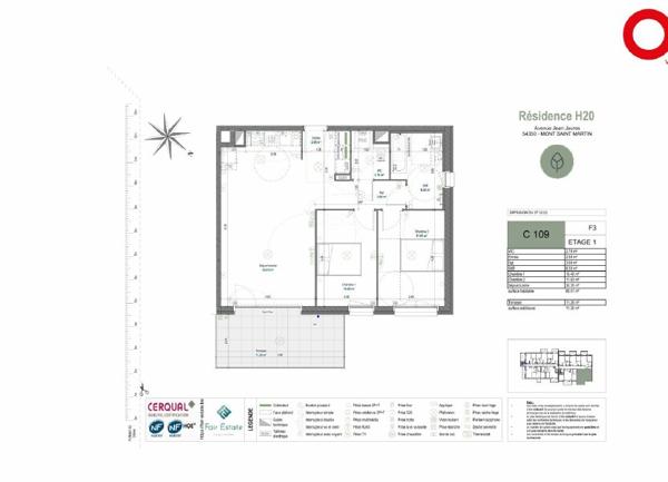 Appartement à vendre    3 pièces •  Mont-Saint-Martin