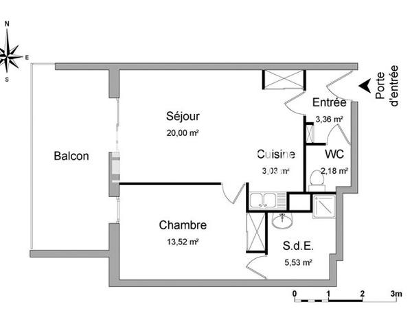 Location Appartement 2 pièces 47.62 m² - 1-3 RUE DU COMMANDANT SOMME PY Brest 29200