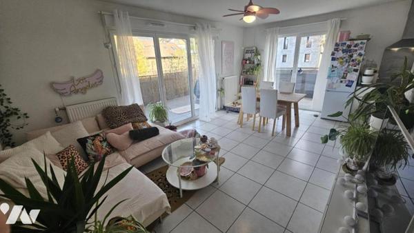 SEYNOD, appartement loué type 3 au calme avec terrasse de 12m2 avec vue dégagée et garage fermé