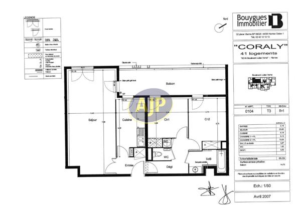 Location appartement Nantes : 783 € - AJP Immobilier Nantes Sud