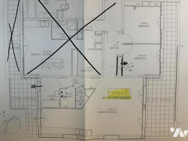 Appartement T3 avec terrasses dernier étage dans résidence de standing récente Valenciennes
