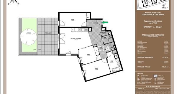 À vendre Appartement 4 pièces 84.6 m² - Thonon-les-bains 74200