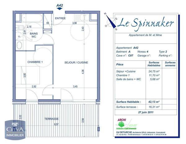 Appartement à vendre 2 pièces 42.13m² Annemasse (74100)