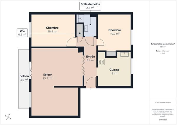 Appartement Valence Chateauvert T4 - 63 m2 avec balcon, garage et cave