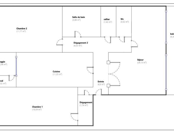 Appartement 4 pièces - 90 m² Exclusivité efficity